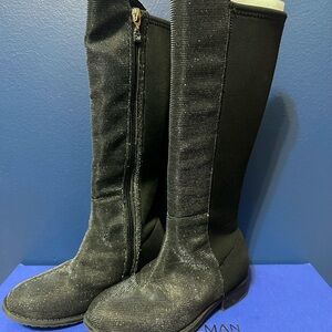 Stuart Weitzman Black Sparkle Over the Knee Boots